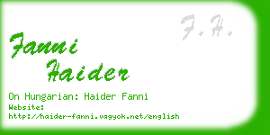 fanni haider business card